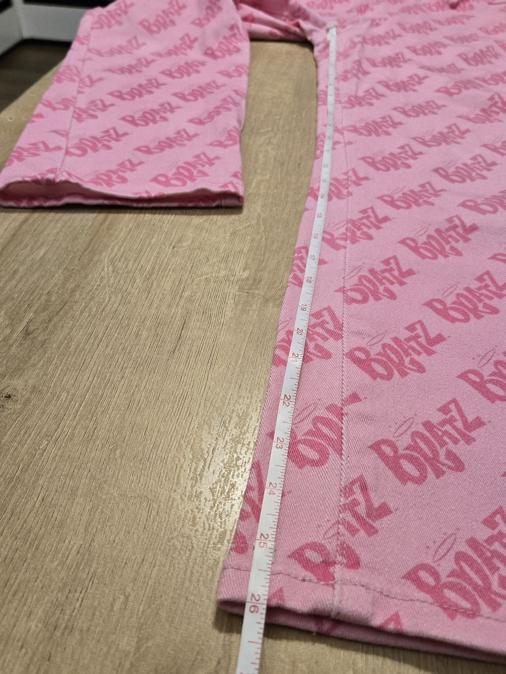 Dolls Kill x Bratz Pink Logo All Over Denim Jeans Pants S - Picture 5 of 6
